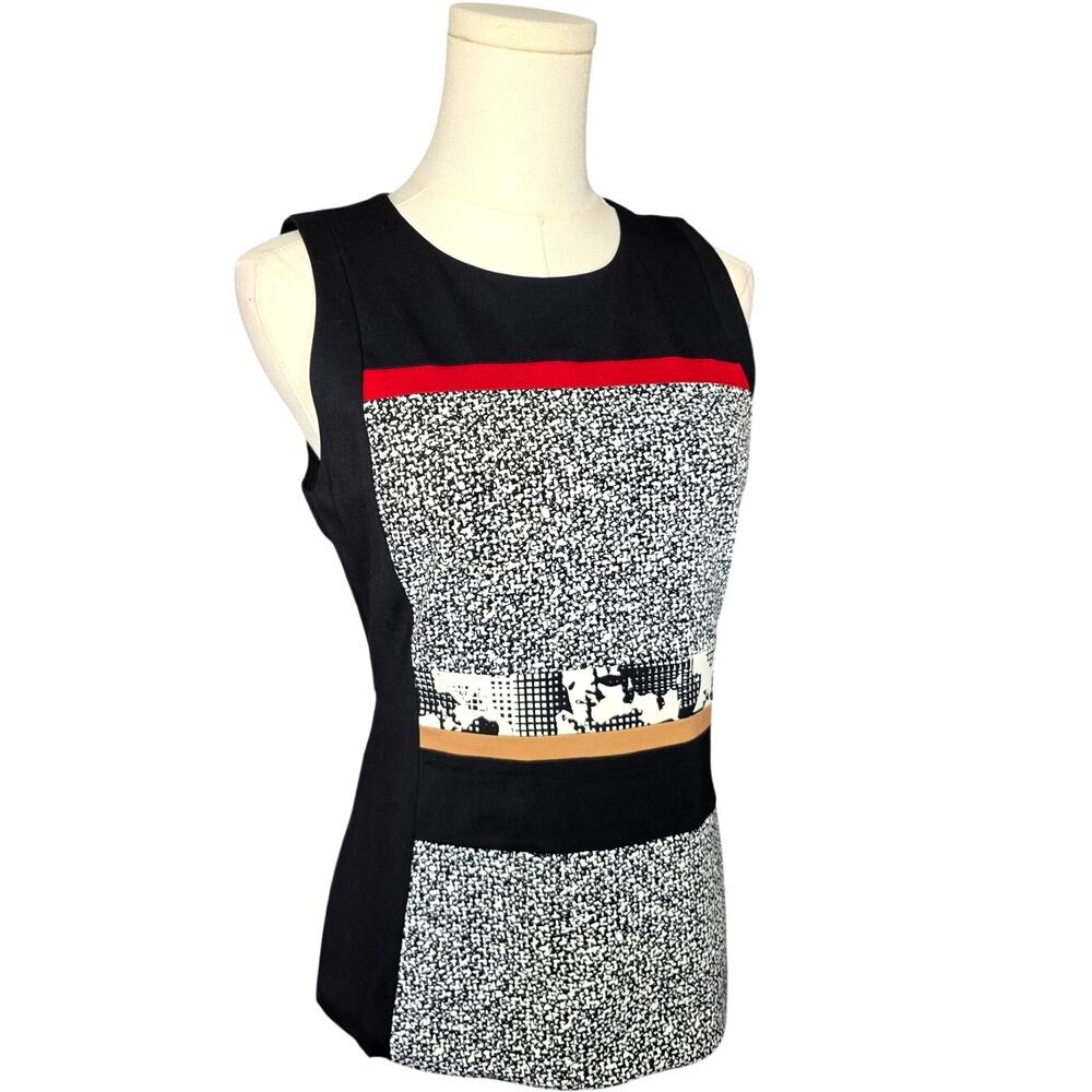 NWT WHBM Multi Print Color Block Sleeveless Top